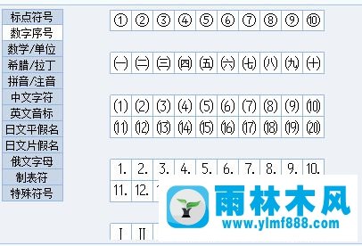 雨林木风win10电脑上怎么打出①-⑨数字符号？