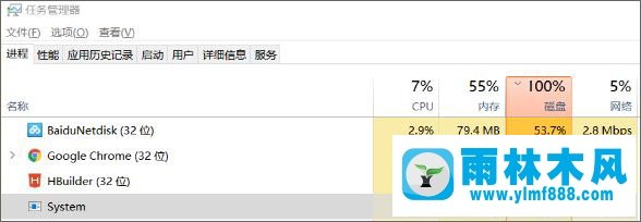 雨林木风win10系统baidunetdisk 占用磁盘100％该怎么办?