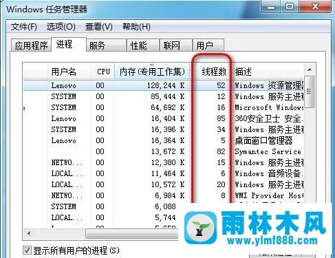 Win7系统下如何查看进程的线程数？